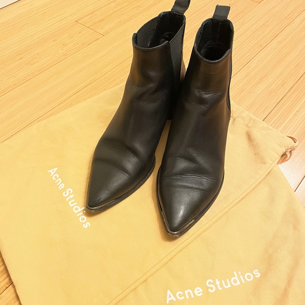 Acne Studios Jensen Boots In Black Leather Size 37 Gem